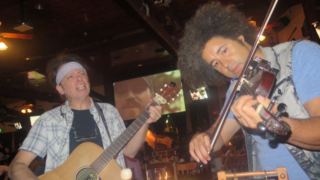 Duo singing a Beatles song for us at Saddle Ranch